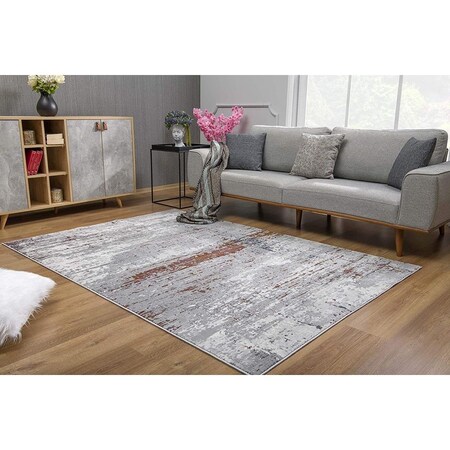 Homeroots 5 x 8 ft. Gray & Brown Abstract Scraped Area Rug 391801